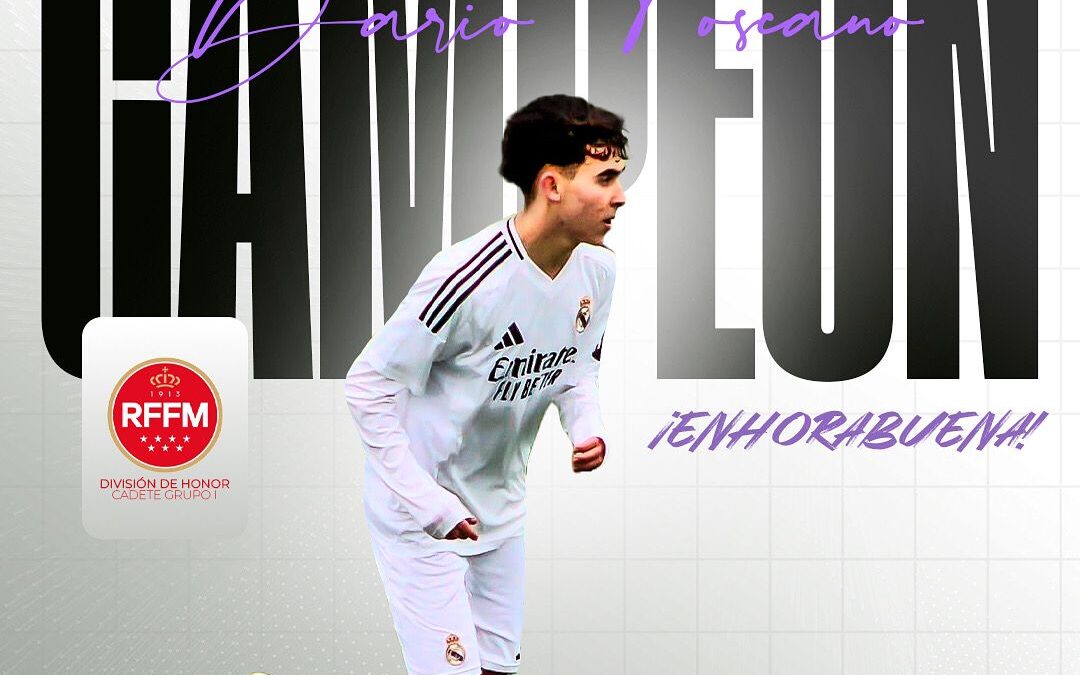 Darío Toscano, campeón de Liga con el Cadete B del Real Madrid
